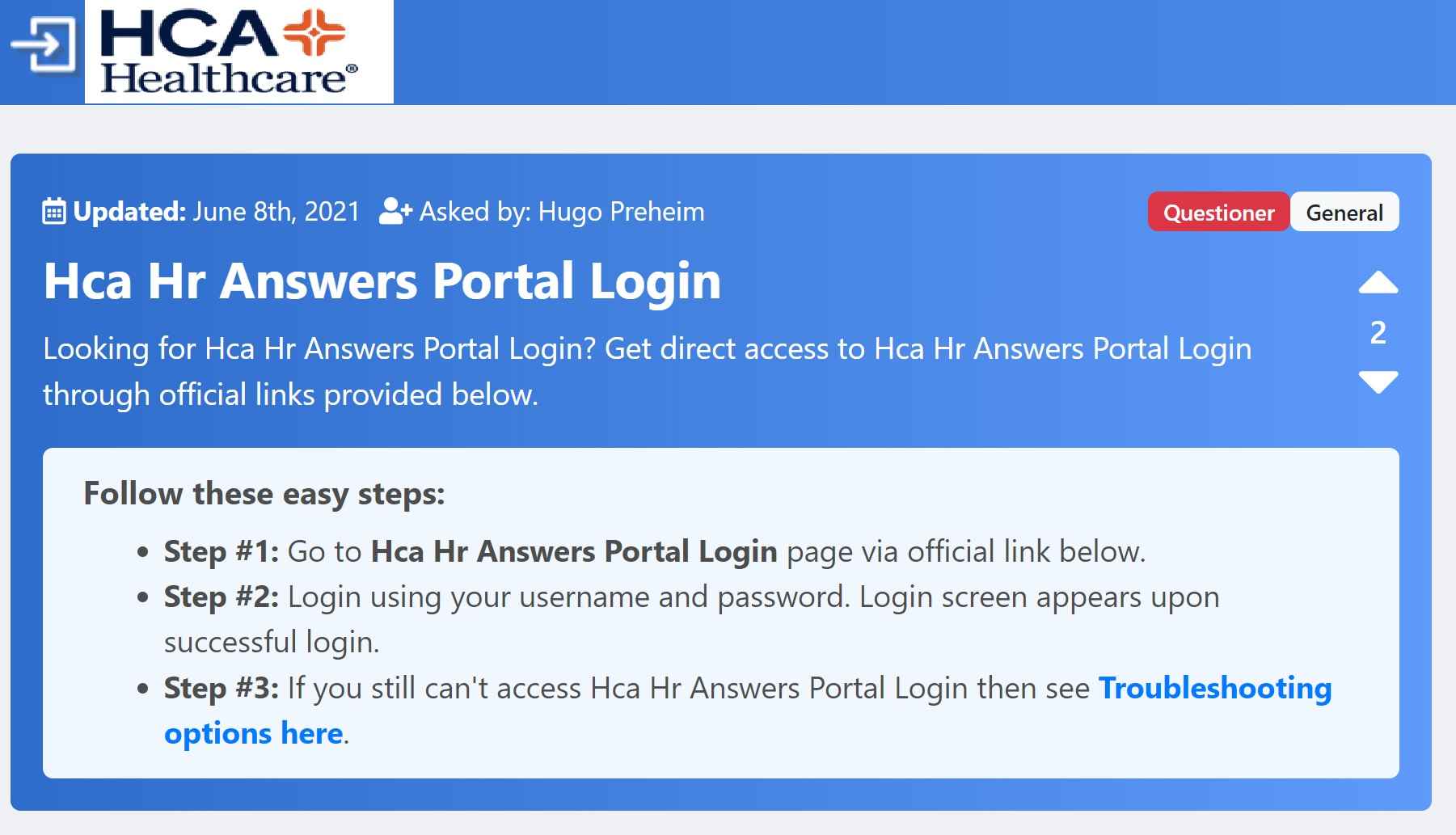 How to Access HCA HR Answers Online Login Portal